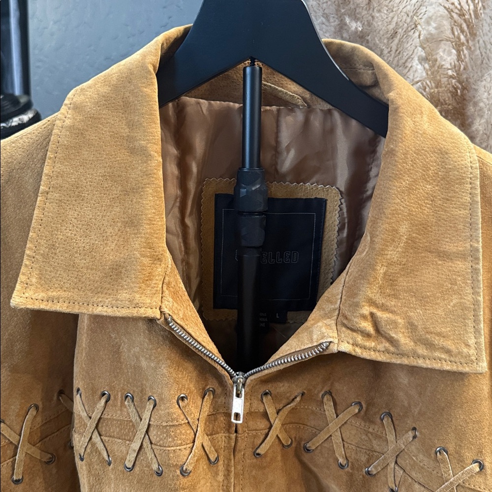 VTG Men’s EXCELLED FRINGE SUEDE LEATHER JACKET LG - Picture 8 of 14